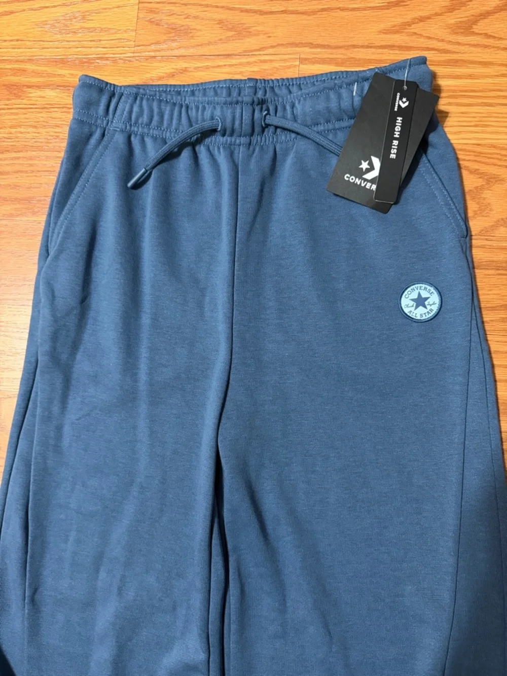 Converse Navy Wide Leg Sweatpants Large Light Blue Star Patch